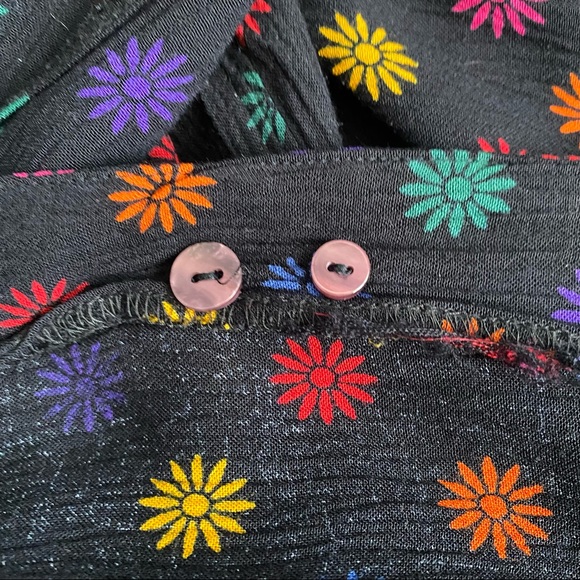 Vintage Esprit rainbow floral tunic blouse L - Picture 10 of 12